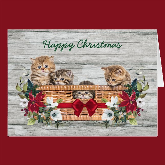 Happy Christmas Kittens in Basket (Creator Uploaded)