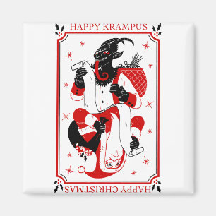 happy christmas krampus magnet