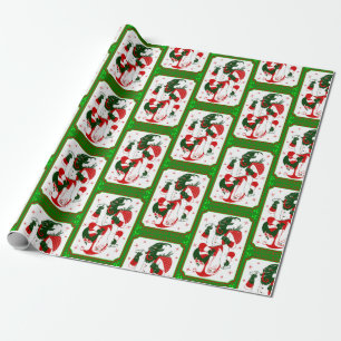 happy christmas krampus santa wrapping paper