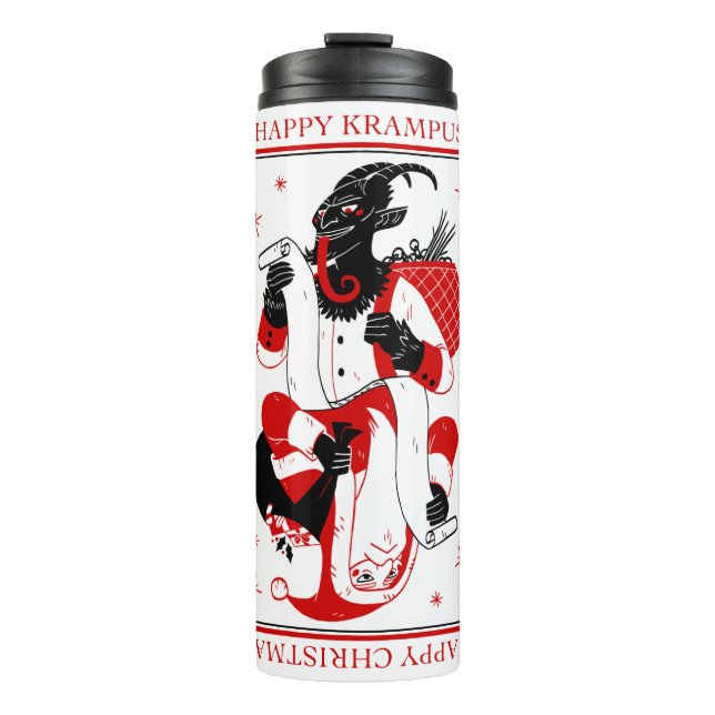 happy christmas krampus thermal tumbler (Front)