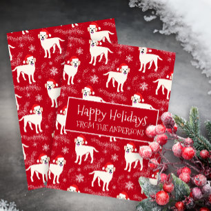 Happy Christmas Labradors in the Snow Holiday Card