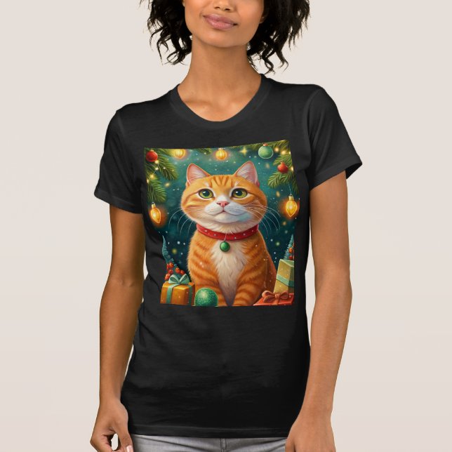 Happy Christmas Loves You the Orange Cat T-Shirt (Front)