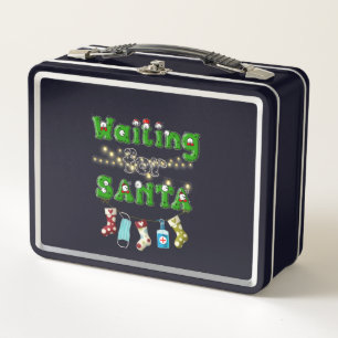 Happy Christmas   Merry Christmas Waiting Santa Metal Lunch Box