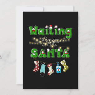Happy Christmas Merry Christmas Waiting Santa Thank You Card
