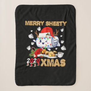 Happy Christmas Merry Sheety 2020 Xmas Sherpa Blanket