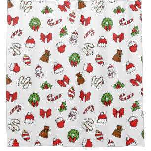 Happy Christmas Merry Xmas Sweater Festive Holiday Shower Curtain