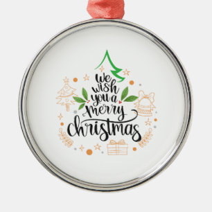 happy christmas metal ornament