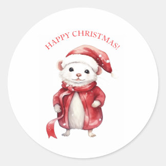 HAPPY CHRISTMAS MOUSE STICKER
