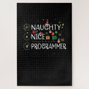 Happy Christmas Naughty Nice Programmer Jigsaw Puzzle