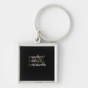 Happy Christmas   Naughty Nice Programmer Key Ring