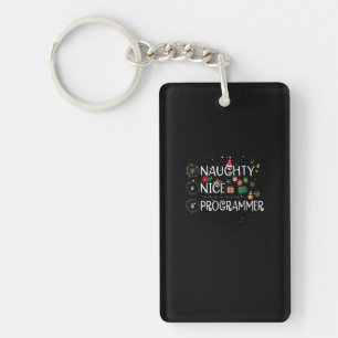 Happy Christmas Naughty Nice Programmer Key Ring