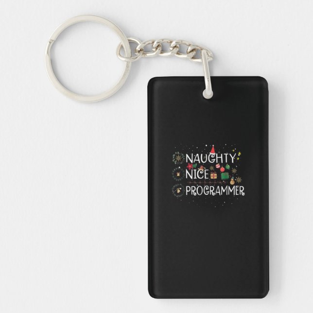 Happy Christmas | Naughty Nice Programmer Key Ring (Front)