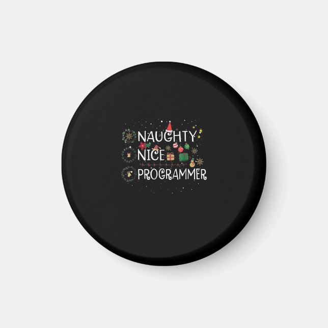 Happy Christmas | Naughty Nice Programmer Magnet (Front)