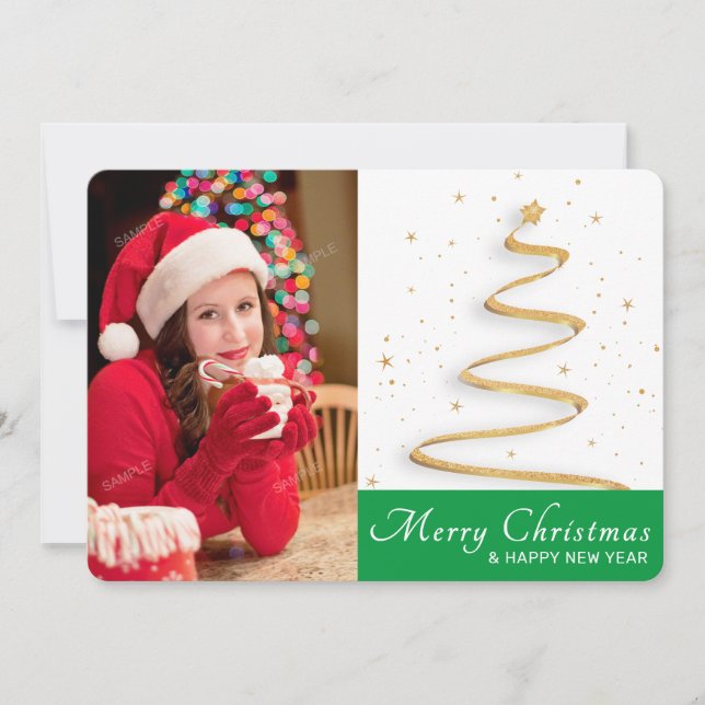 Happy Christmas & New Year Greetings Photo Card (Front)