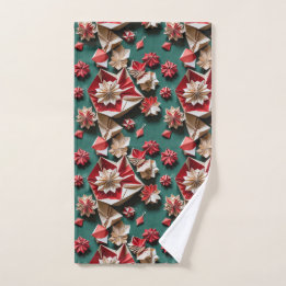 Happy Christmas origami handicrafts11 - Hand Towel