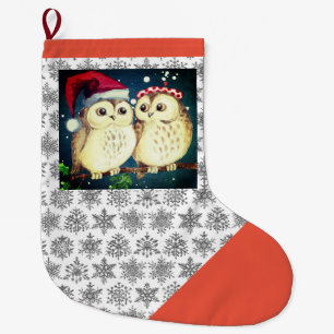 HAPPY CHRISTMAS OWLS Christmas Stocking