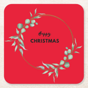 Happy Christmas paper coasters