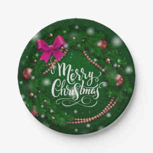 Happy Christmas Party Time Design Paper Plate