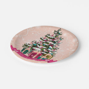 Happy Christmas Party Time Design Paper Plate