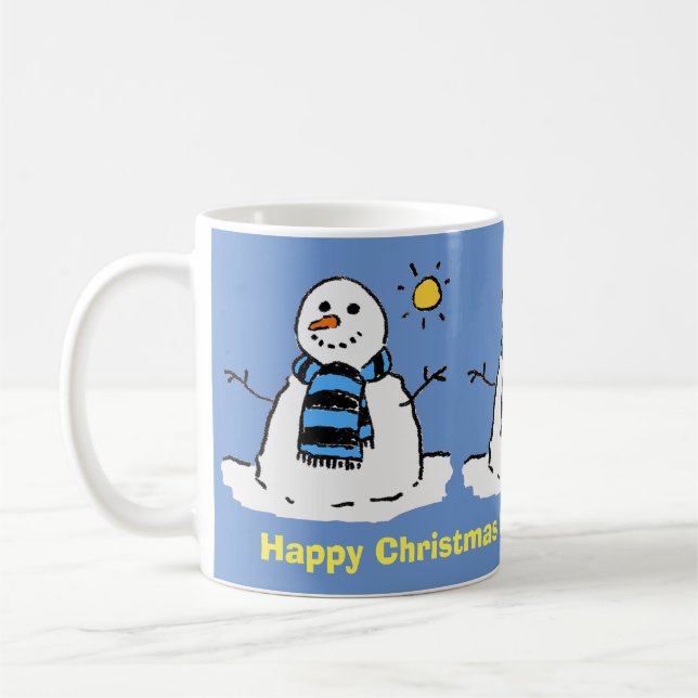 Happy Christmas Personalised Greeting. Coffee Mug (Left)