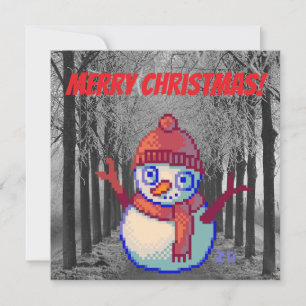 Happy Christmas, pixelart, Pixel Art Card