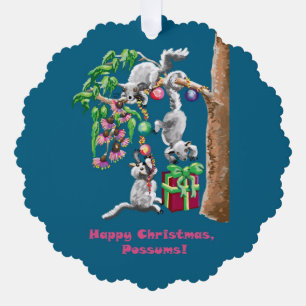  Happy Christmas Possums Tree Decoration Card