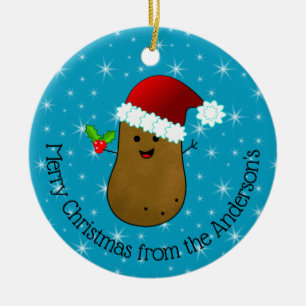 Happy Christmas Potato Personalised Ceramic Ornament