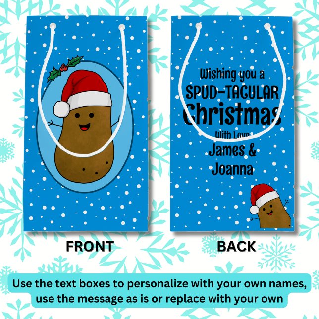 Happy Christmas Potato Personalised Small Gift Bag (Creator Uploaded)