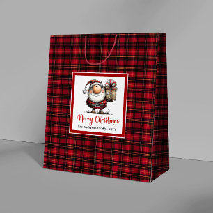 Happy Christmas Quirky Santa Cartoon Gift Bag Art