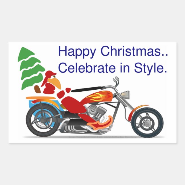 HAPPY CHRISTMAS RECTANGULAR STICKER (Front)
