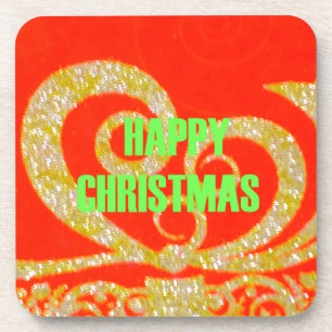 Happy Christmas Red and Gold Collection. Coaster
