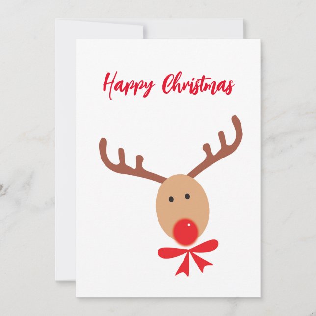 Happy Christmas, Reindeer Bright Holiday Card (Front)