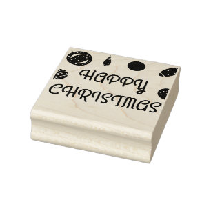 Happy Christmas Rubber Stamp