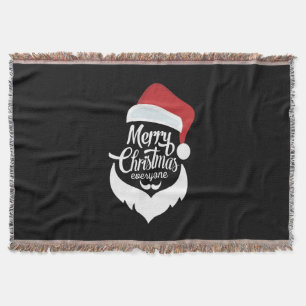 Happy Christmas   Santa Claus Say Merry Christmas Throw Blanket