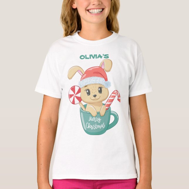 Happy Christmas | Santa Claus Say  Personalised  T-Shirt (Front)