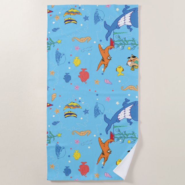 Happy Christmas Shark Beach Towel (Front)