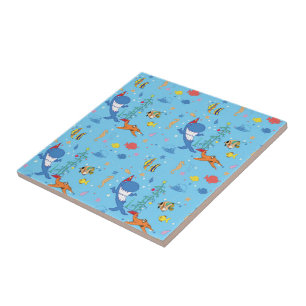 Happy Christmas Shark Ceramic Tile