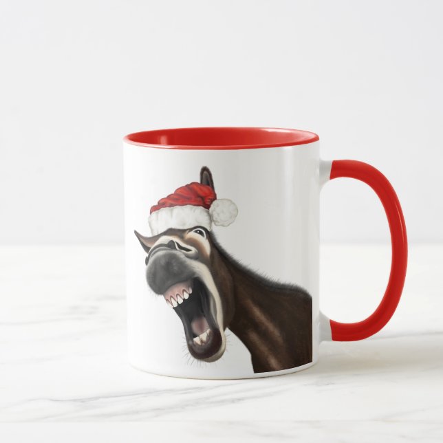 Happy Christmas Singing Donkey, Fa la la la laaa Mug (Right)
