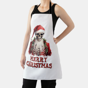 Happy Christmas Skeleton Apron