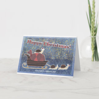 Happy Christmas Snails Holiday Card