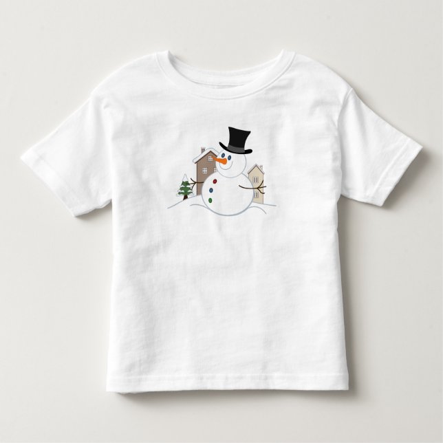 Happy Christmas Snowman Illustration Toddler T-Shirt (Front)