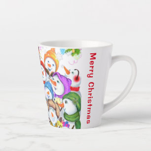 Happy Christmas Snowman Latte Mug