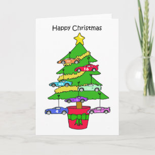 Happy Christmas Stock Car Racer Card