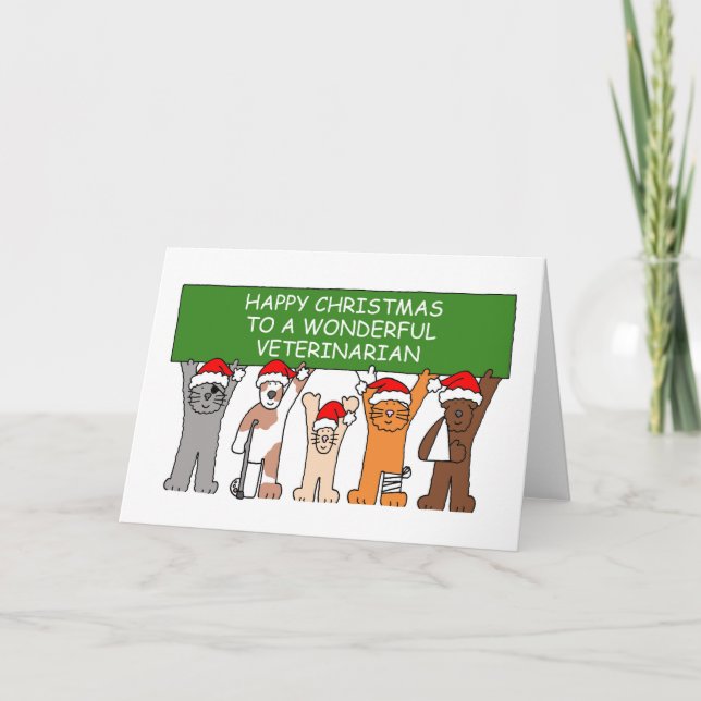 Happy Christmas to a Wonderful Veterinarian Card (Front)