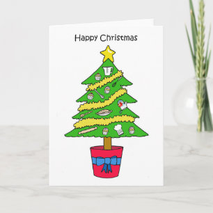 Happy Christmas to Baker Chef Cook Cartoon Tree Card