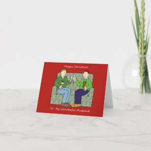 Happy Christmas to Husband Male Couple Card