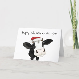 Happy Christmas to Moo, Cute Cow Christmas Card