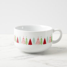 Happy Christmas Tree Row Soup Mug