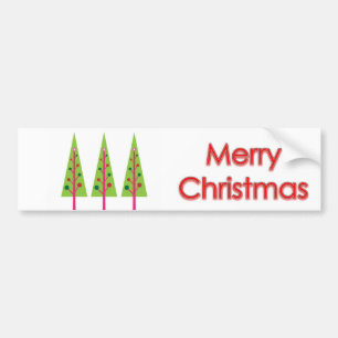 Happy Christmas Trees Bumper Sticker