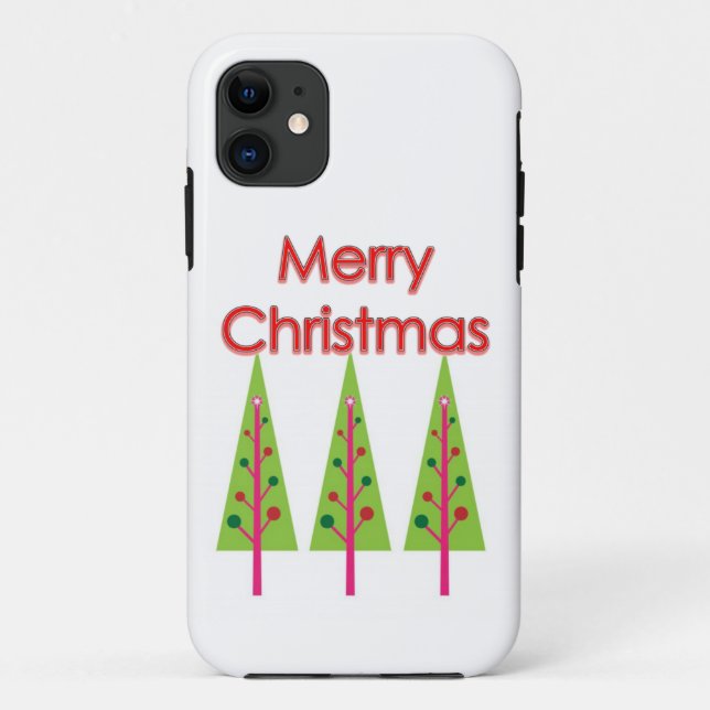 Happy Christmas Trees Case-Mate iPhone Case (Back)